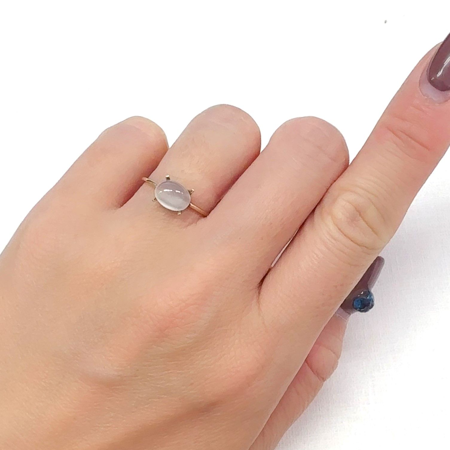 ムーンストーンキャッツアイ インド産 1.33ct[240527749]7.8x6mm前後