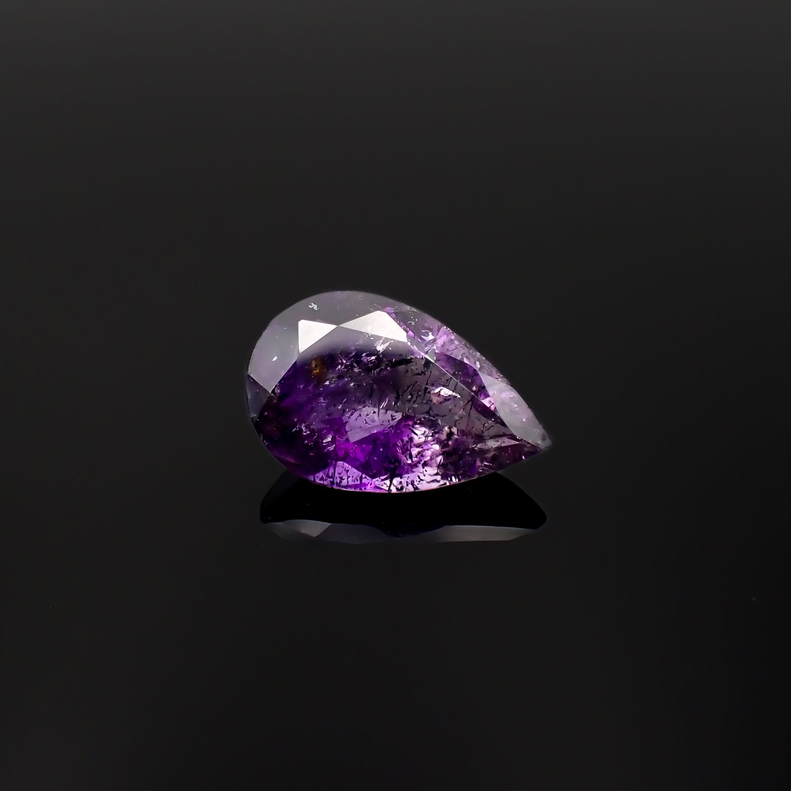 アメジストエレスチャル ナイジェリア産 4.42ct[230622439]14.8x9.5mm前後