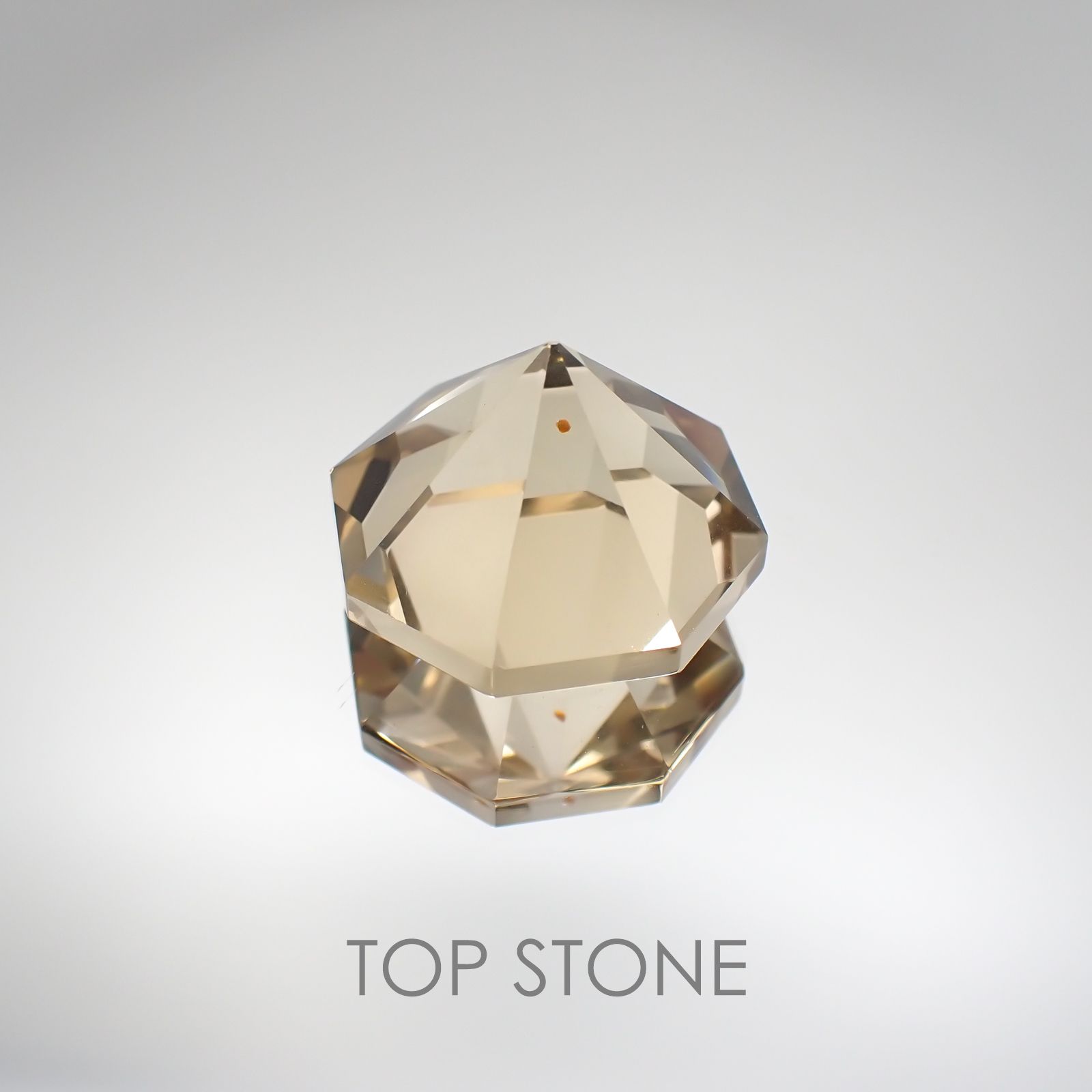 ◇オクタゴンカット◇ガーネットインスモーキークォーツ ブラジル産 31.24ct[210410525]19.7×19.6mm前後