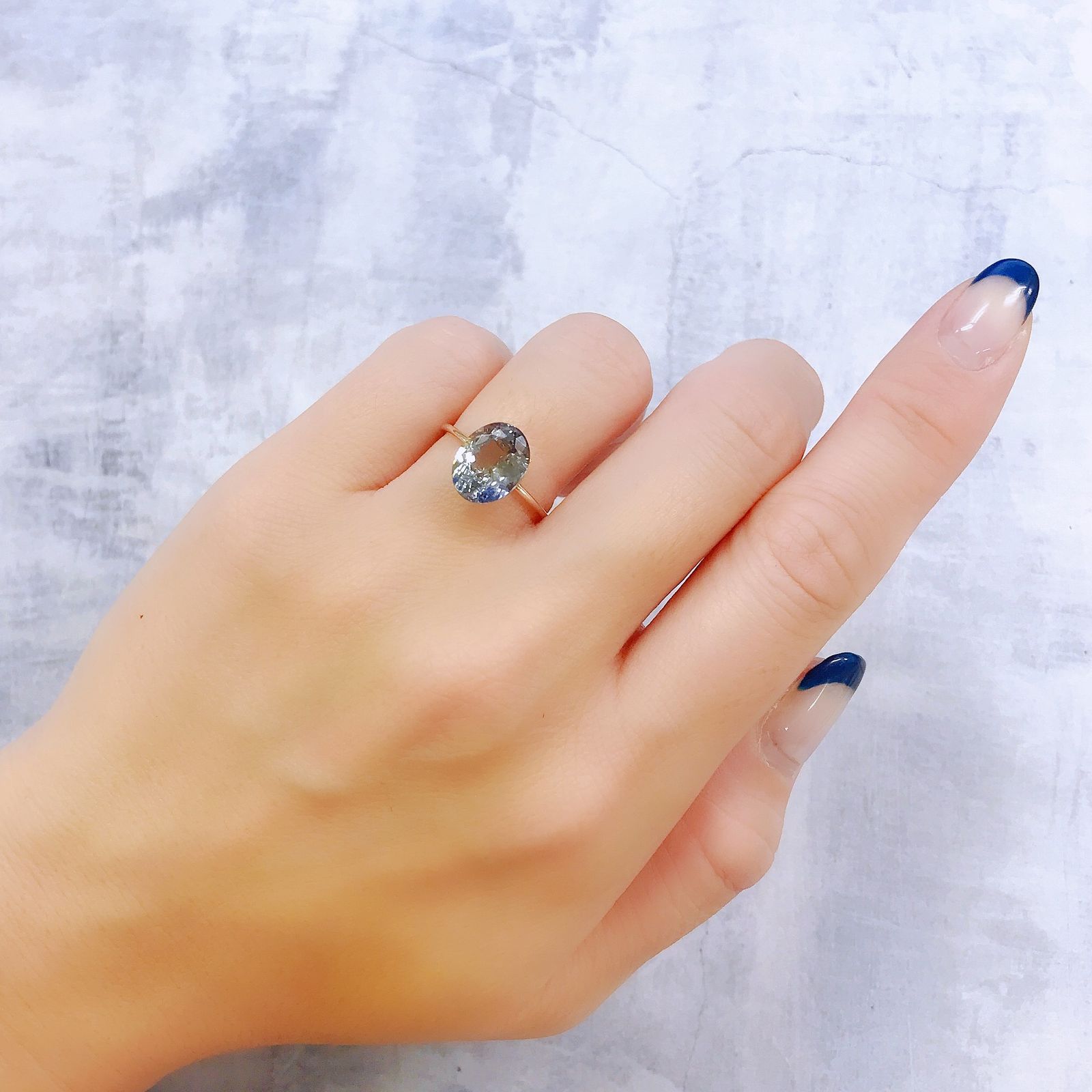 バイカラータンザナイト(宝石名ゾイサイト)タンザニア産 3.29ct 識別済[221119004]10.4x8.2mm前後