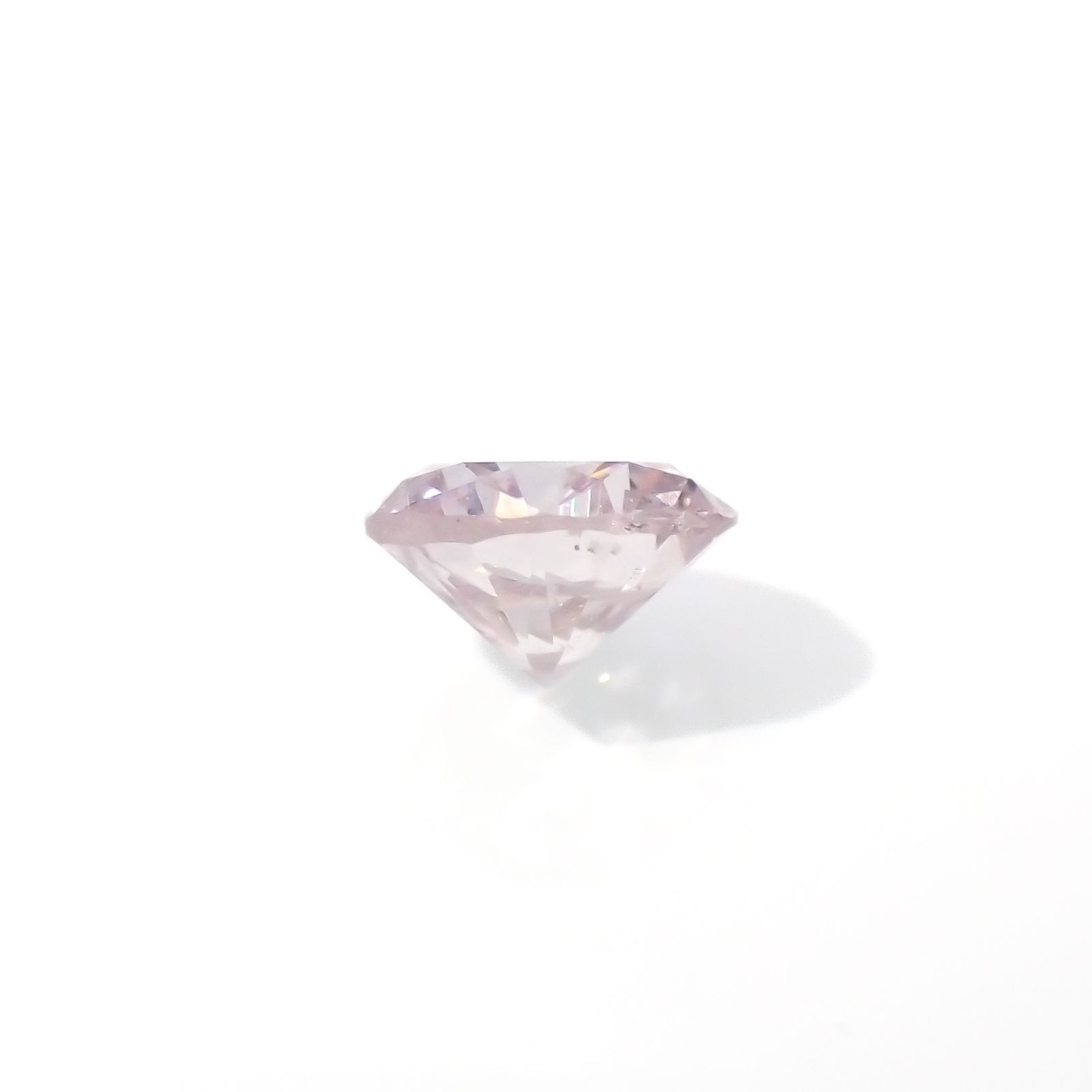 ピンクダイヤモンド(宝石名ダイアモンド I-1/LIGHT PURPLISH PINK) 0.121ct ソ付(CGL)[230120131]3.07x3.14mm前後