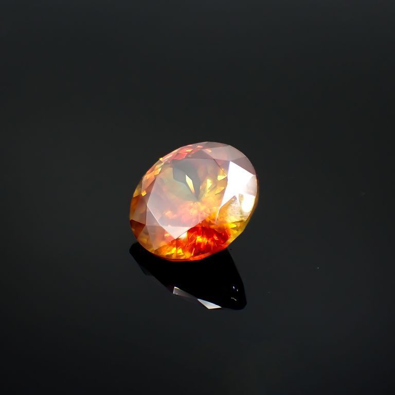 パーティカラースファレライト(宝石名パーティカラード・スファレライト)スペイン・カンタブリア州サンタンデール産 15.341ct ソ付(彩珠)[221018958]15.1x15.1mm前後