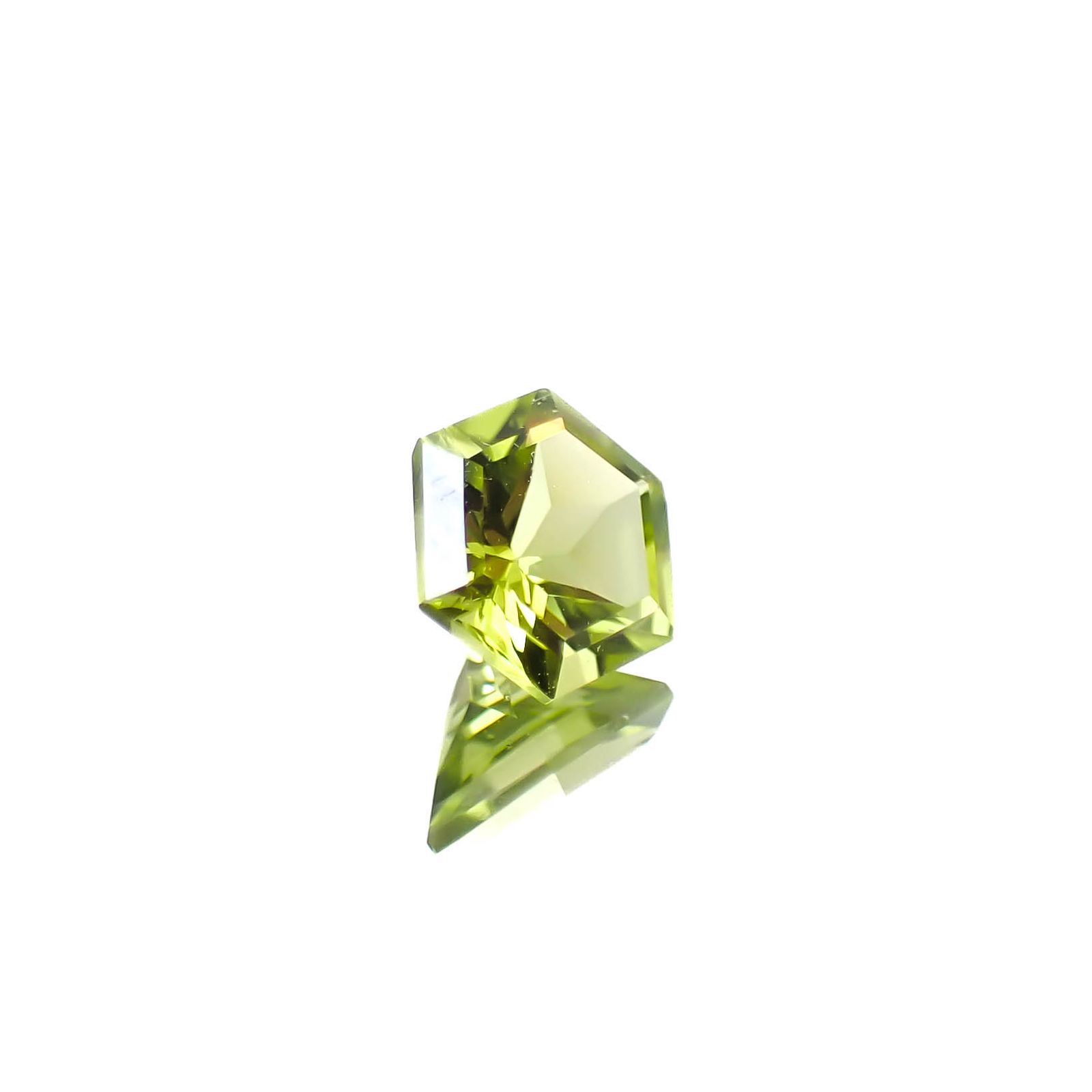 ◇ヘキサゴンカット◇ペリドット(宝石名ペリドット)アメリカ産 0.51ct 識別済[250330110]5x4.9mm前後