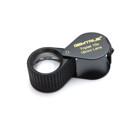 ダイヤモンドルーペ 10倍 [-BLACK-] トリプレットレンズ仕様・専用レザーケース付 18mm