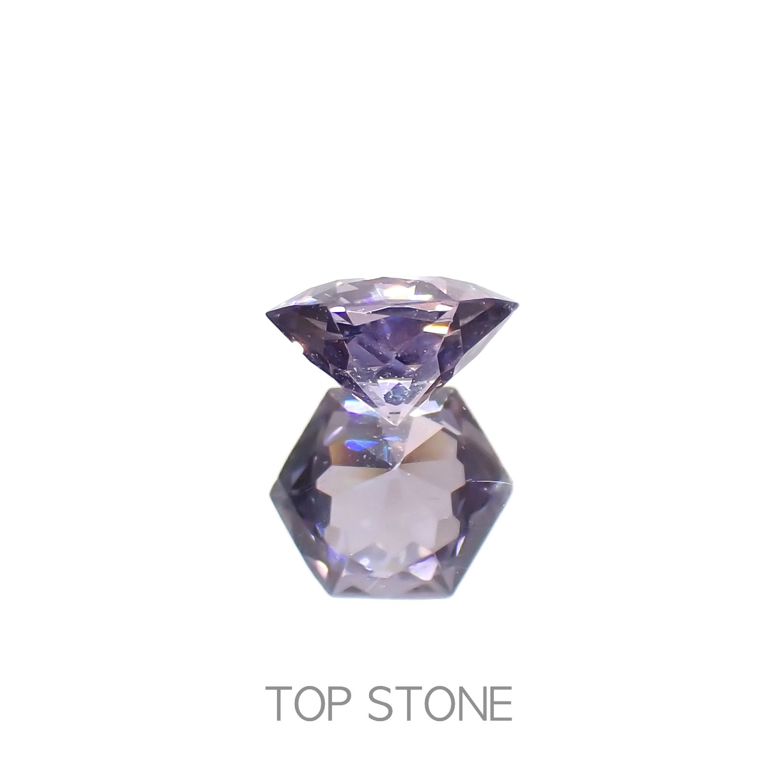 ◇ヘキサゴンカット◇パープルスピネル(宝石名スピネル)ビルマ/マダガスカル産 0.47ct 識別済[230220656]4.6x4.5mm前後