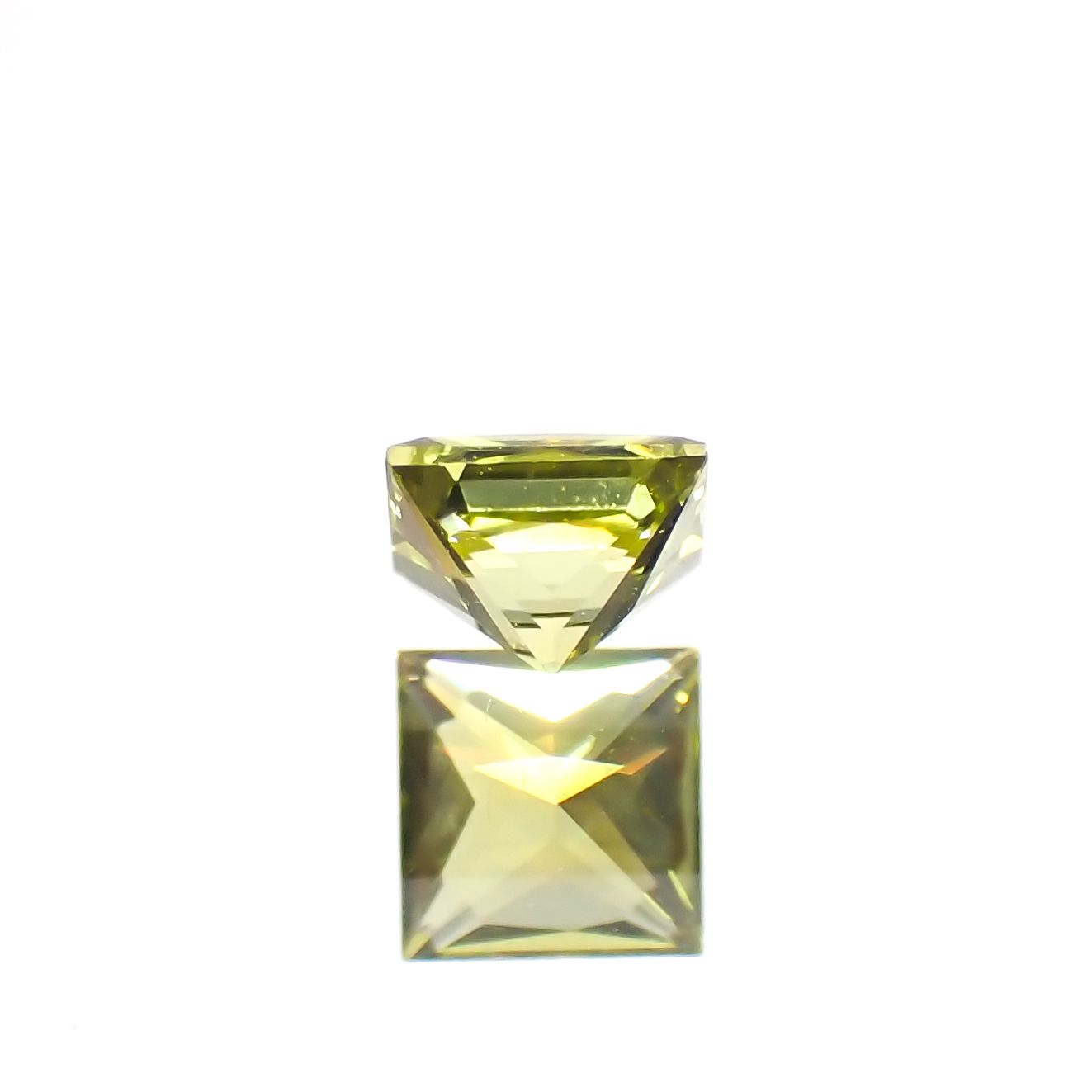◇プリンセスカット◇カナリートルマリン ザンビア・カナリー鉱山産 0.14ct[230823150]2.9x2.9mm前後