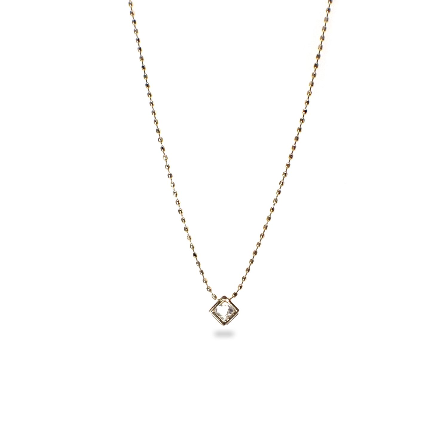 ◇K18 Reinette（レネット）◇アクアマリン | キューブボックスデザイン [チャーム/ペンダントトップ※チェーン別売り]
