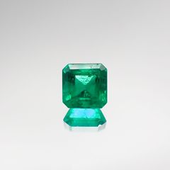 エメラルド(宝石名エメラルド) コロンビア産 0.714ct ソ付(彩珠)[210711709]5.3×5.2mm前後