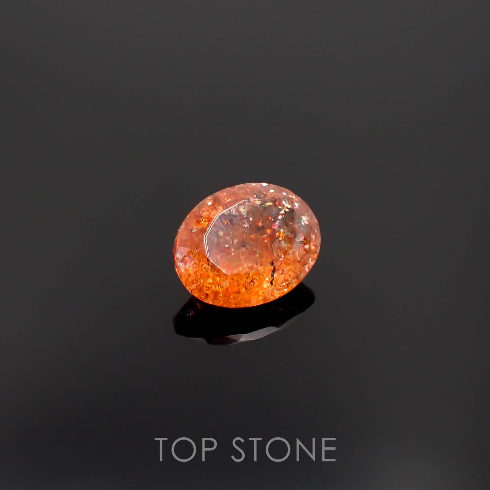 イリュージョンサンストーン(宝石名フェルドスパー)タンザニア産 2.21ct 識別済[230120115]10x7.9mm前後