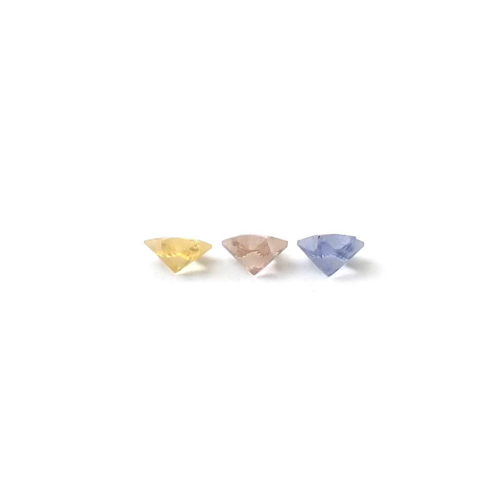 ◇カスタムカット◇サファイア カラーグラデーション3個セット スリランカ/マダガスカル産 0.23ct(3pcs合計) / 2.9x2.9mm前後 [260632326]