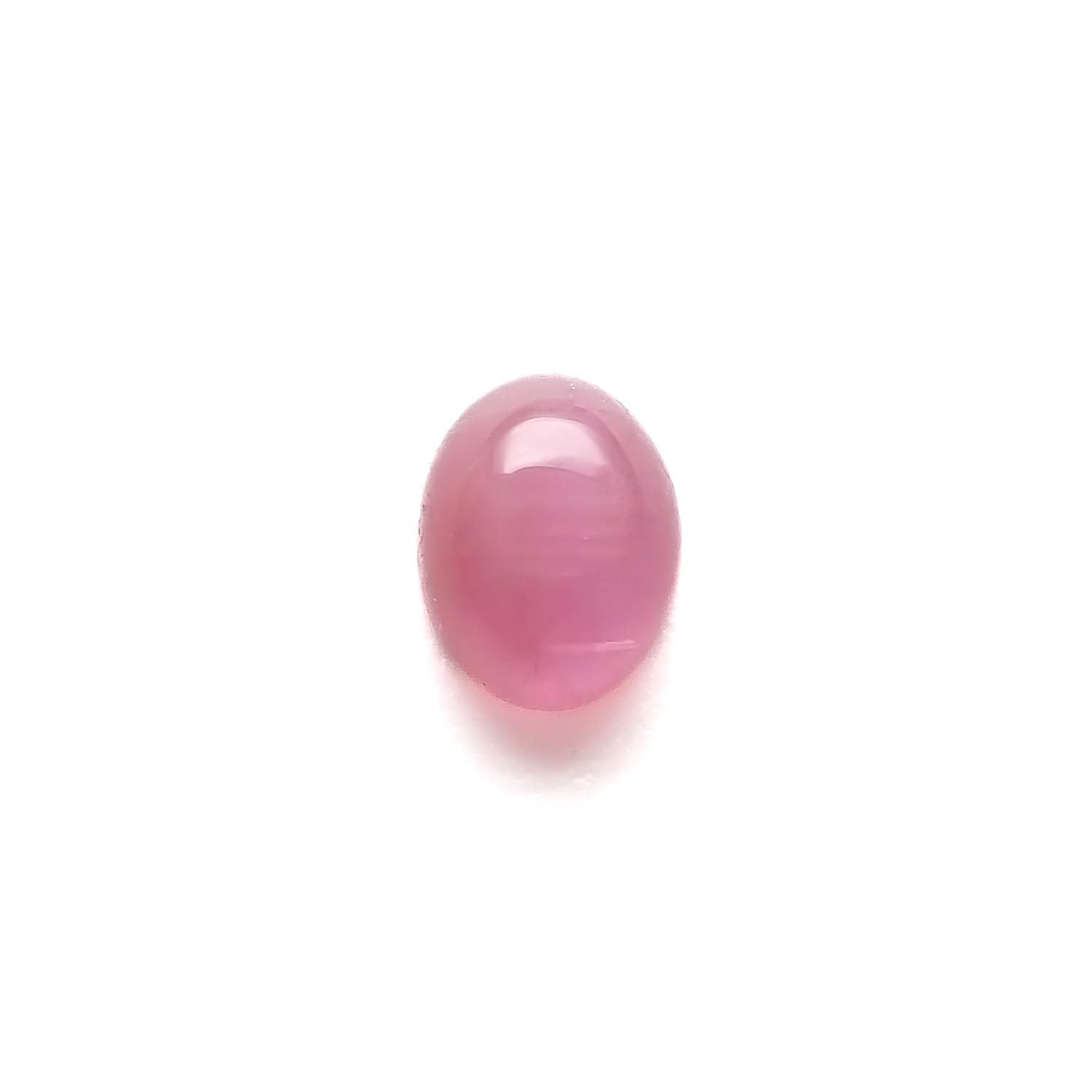 ペツォッタイトキャッツアイ（ラズベリル）(宝石名ペツォッタイト・キャッツアイ)マダガスカル産 0.566ct ソ付(彩珠)[240125875]5.3x4.1mm前後