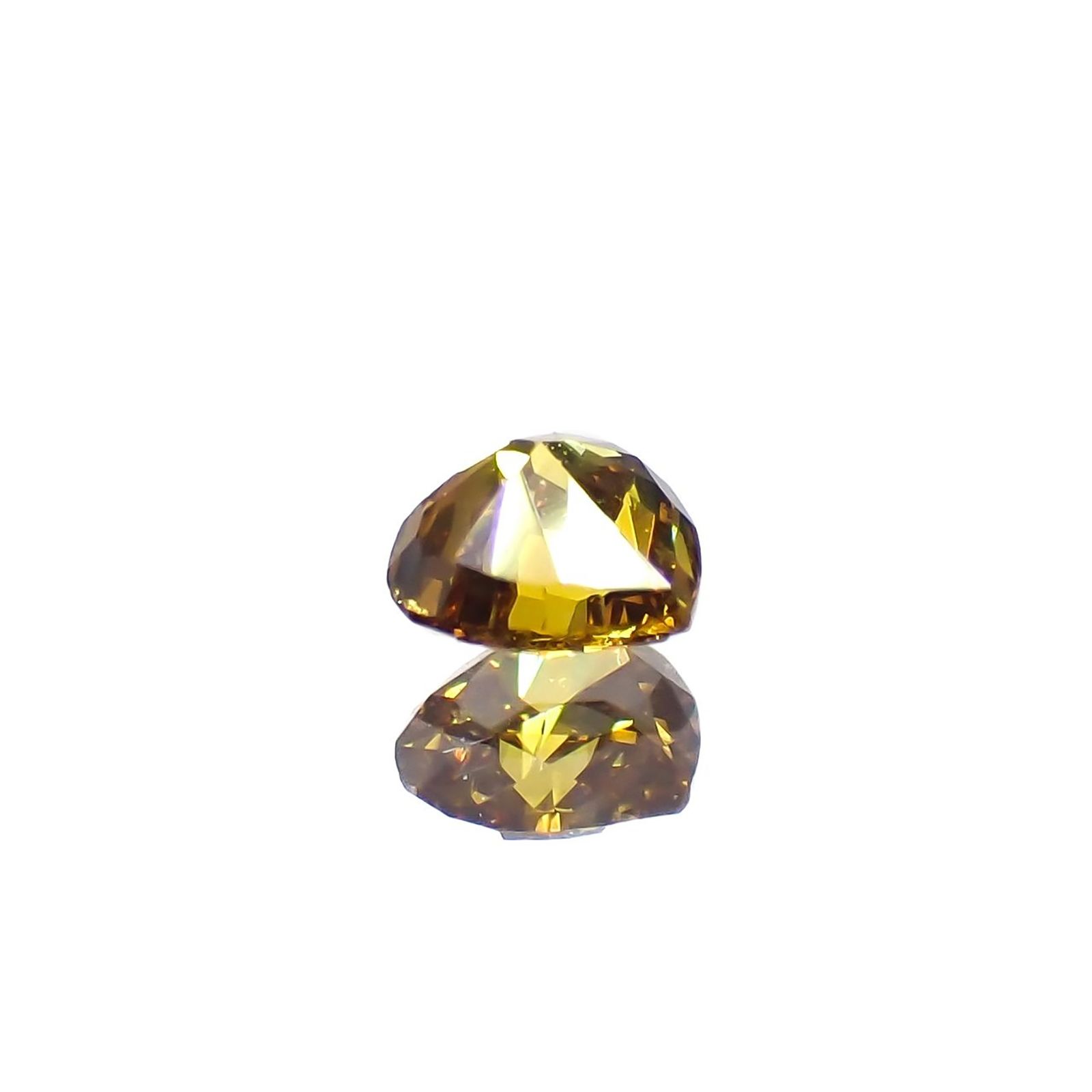 イエローダイヤモンド SI-2 | FANCY DEEP BROWNISH ORANGE YELLOW(宝石名ダイアモンド) ソ付(CGL) 0.136ct / 3.03x3.22mm前後 [260625393]