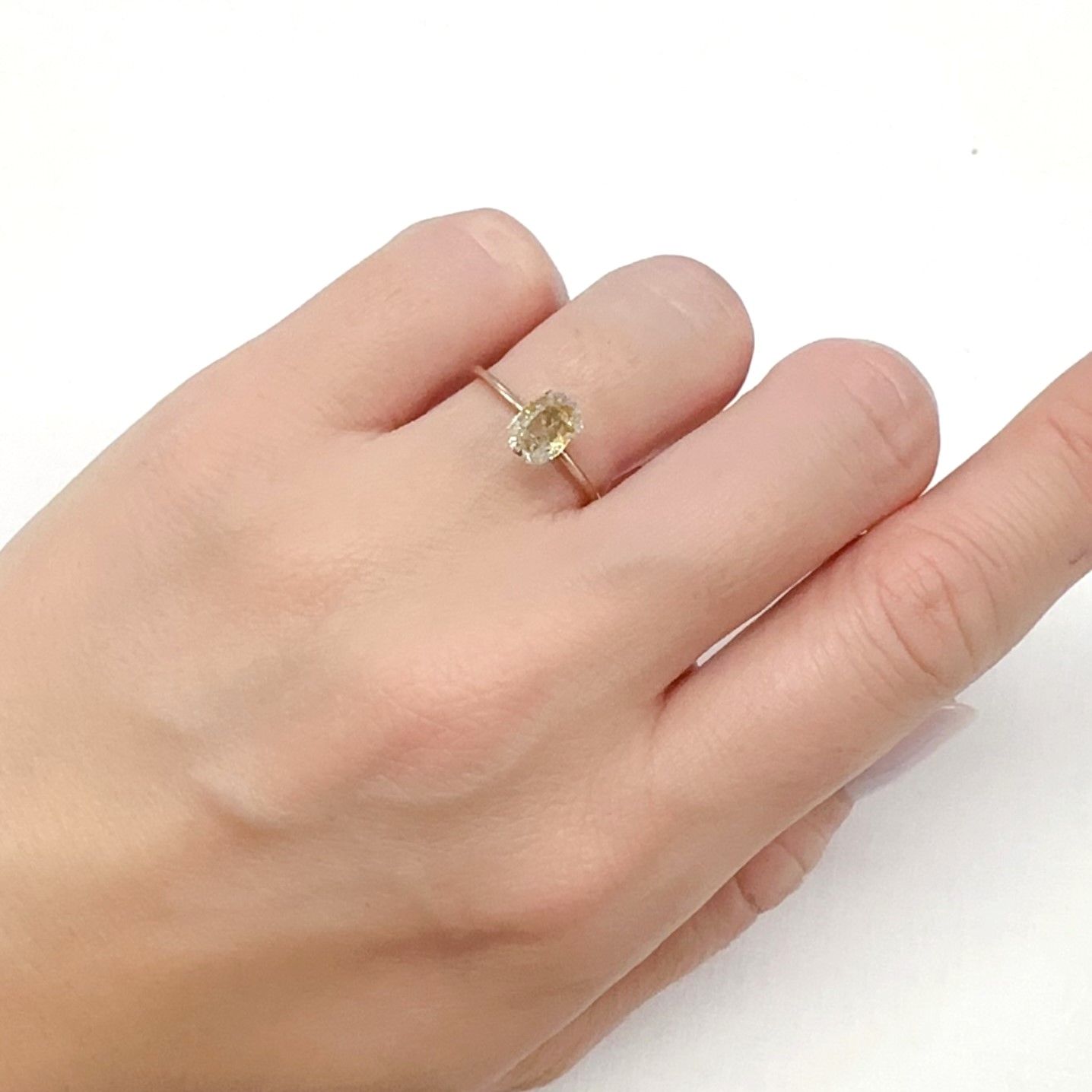 ◇カスタムオクタゴンカット◇オイルインクォーツ パキスタン産 0.85ct [231224725]7.3x5.3mm前後