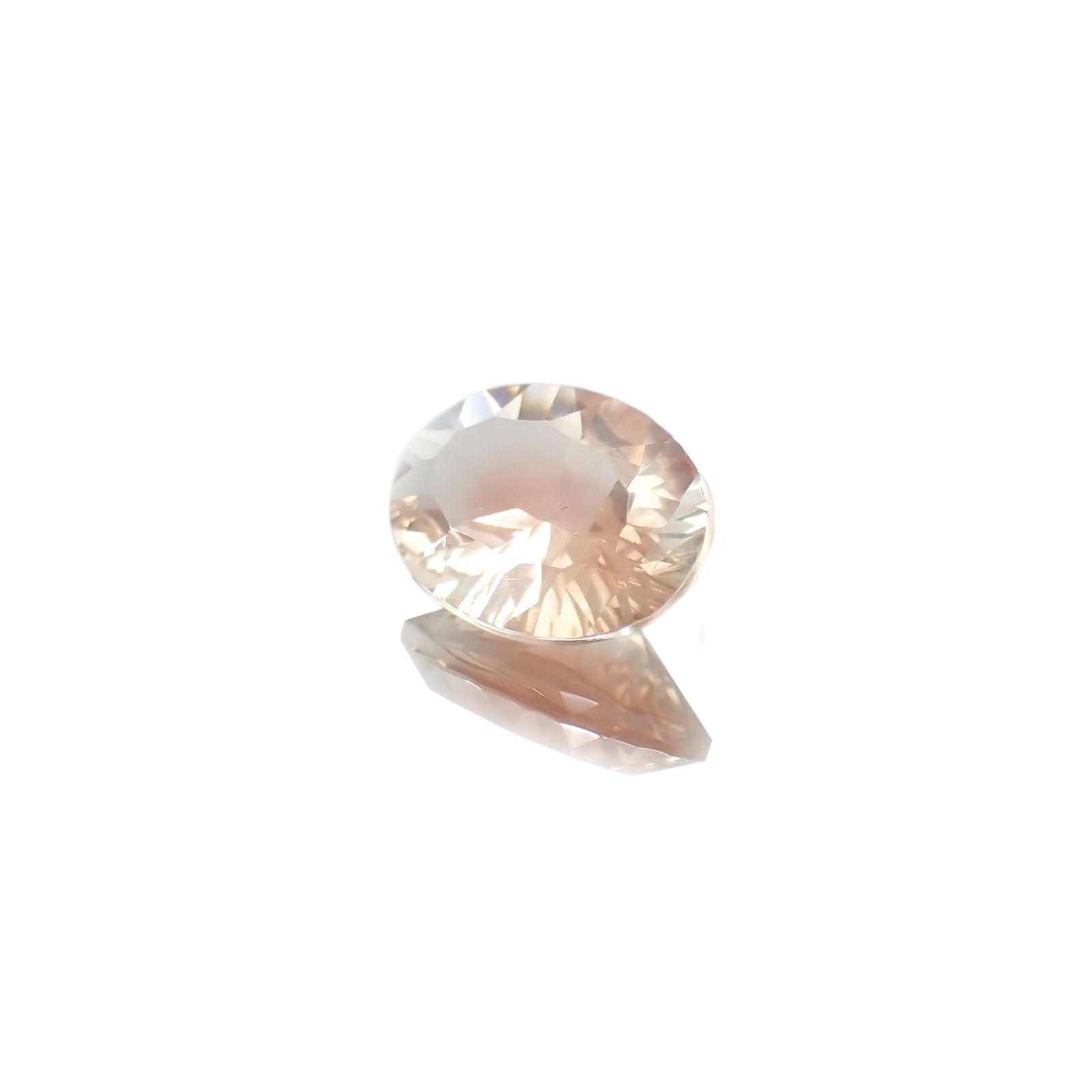 ◇コンケーブカット◇オレゴンサンストーン(宝石名ラブラドライト) アメリカ・オレゴン州産 1.50ct 識別済[210410423]9.5×6.9mm前後
