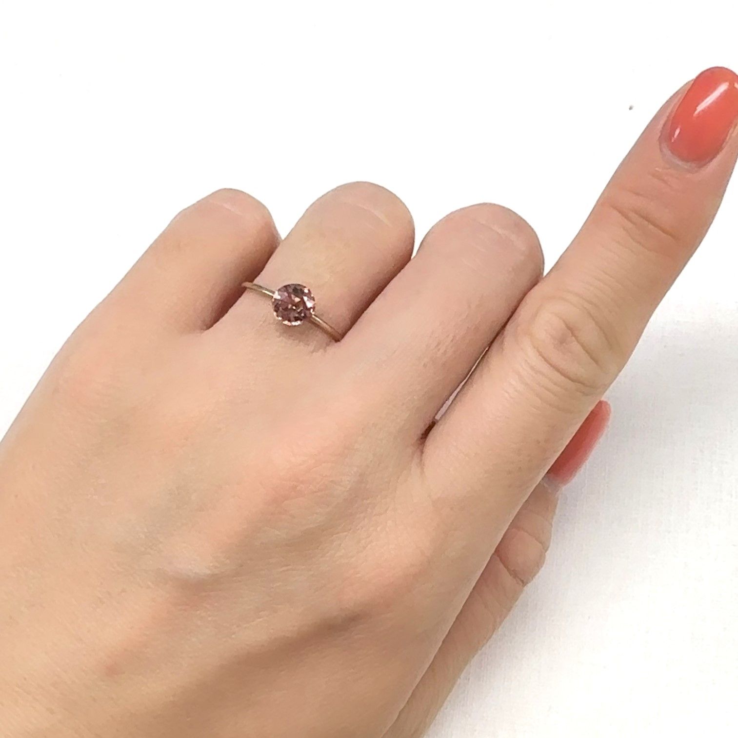 ローズピンクトルマリン(宝石名ピンク・トルマリン)ブラジル/アフリカ産 0.89ct 識別済[240929139]6.2x5.9mm前後