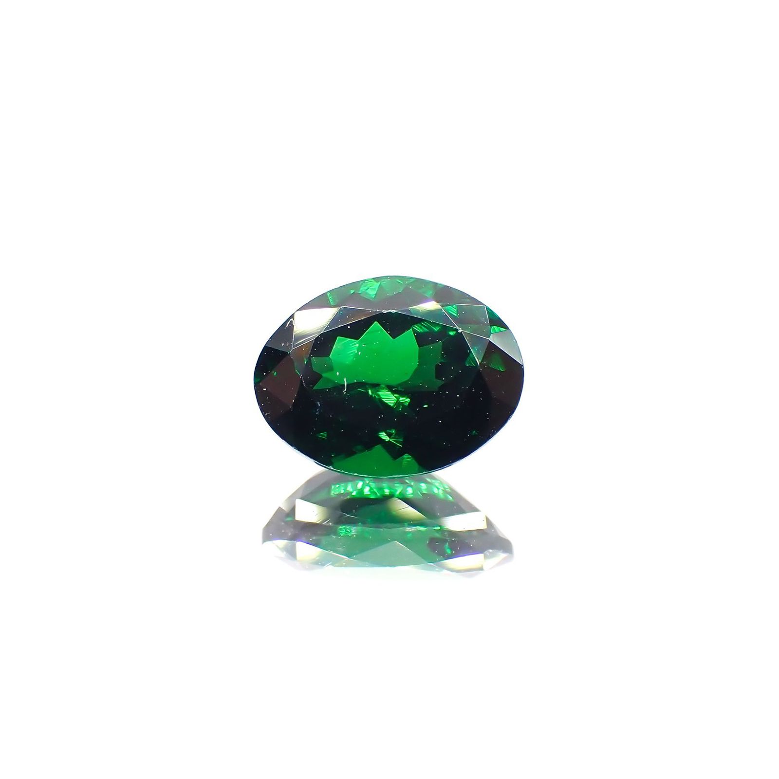 ツァボライト(宝石名グリーン グロッシュラー・ガーネット) タンザニア産 ソ付(彩珠) 1.524ct / 8.1x6.2mm前後 [210310348]