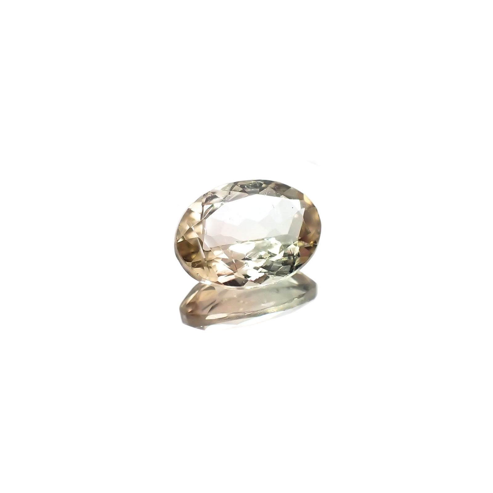 パーティカラートルマリン(宝石名パーティカラード・トルマリン) ブラジル産 1.098ct ソ付(彩珠)[210711887]8.1×5.9mm前後