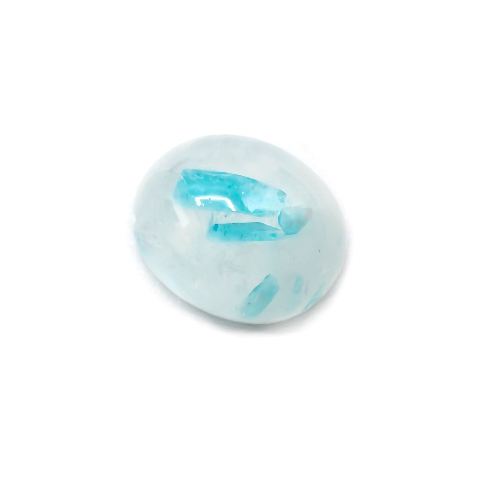 パライバトルマリンインクォーツ ブラジル産 ルース 3.69ct[210310306]10.8×8.8mm前後