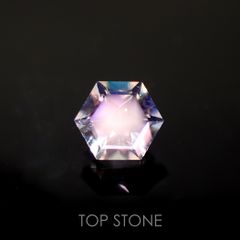 ◇ヘキサゴンカット◇レインボームーンストーン(宝石名ラブラドライト)マダガスカル産 0.29ct 識別済[211113736]3.9x3.9mm前後