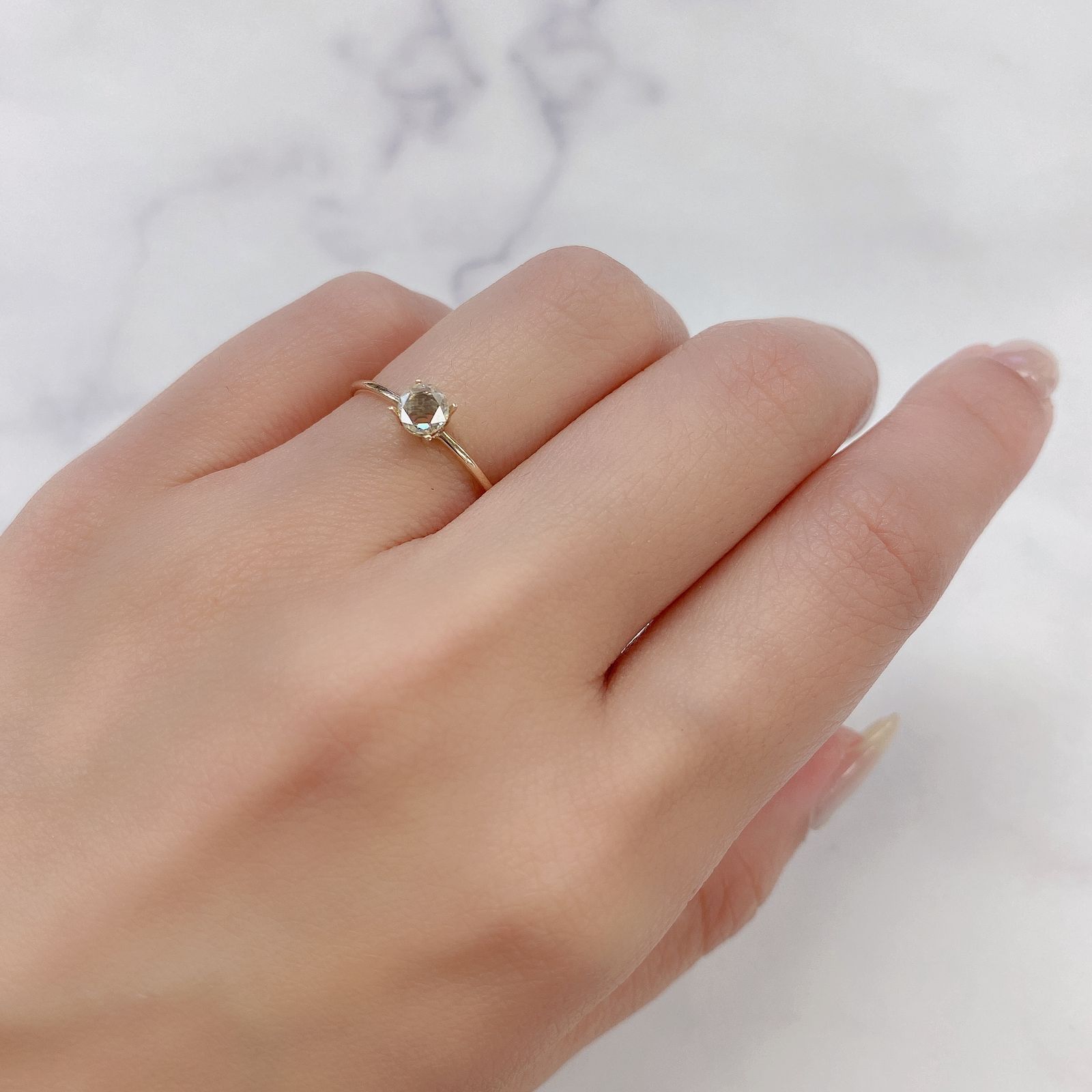 ◇ローズカット◇ダイヤモンド(宝石名ダイアモンド) 0.251ct ソ付(彩珠)[210913123]4.2×4.2mm前後