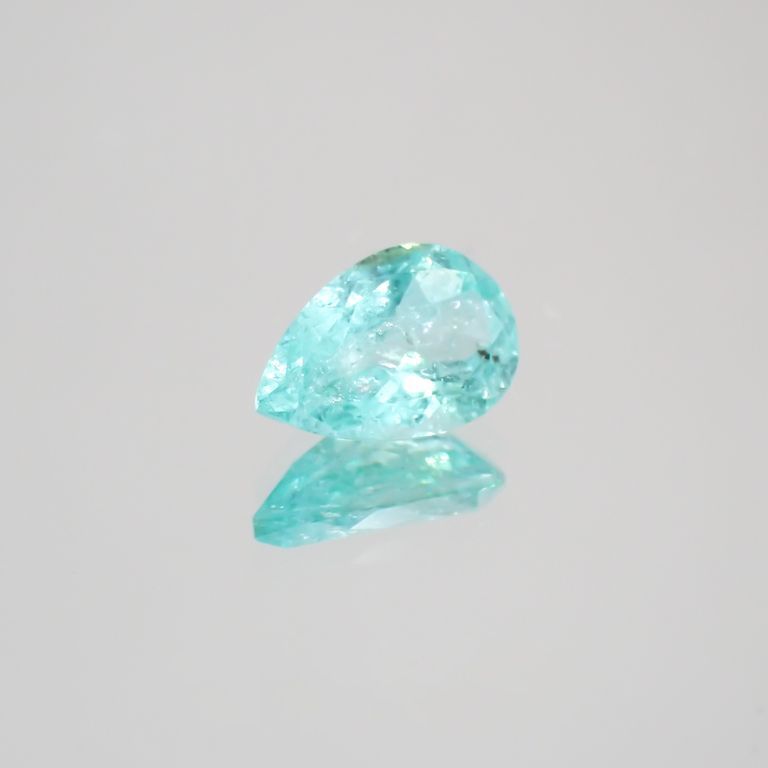 パライバトルマリン(宝石名トルマリン/別名パライバ・トルマリン) ブラジル・キントス鉱山産 0.543ct ソ付(宝貴協)[210410355]6.8×4.6mm前後