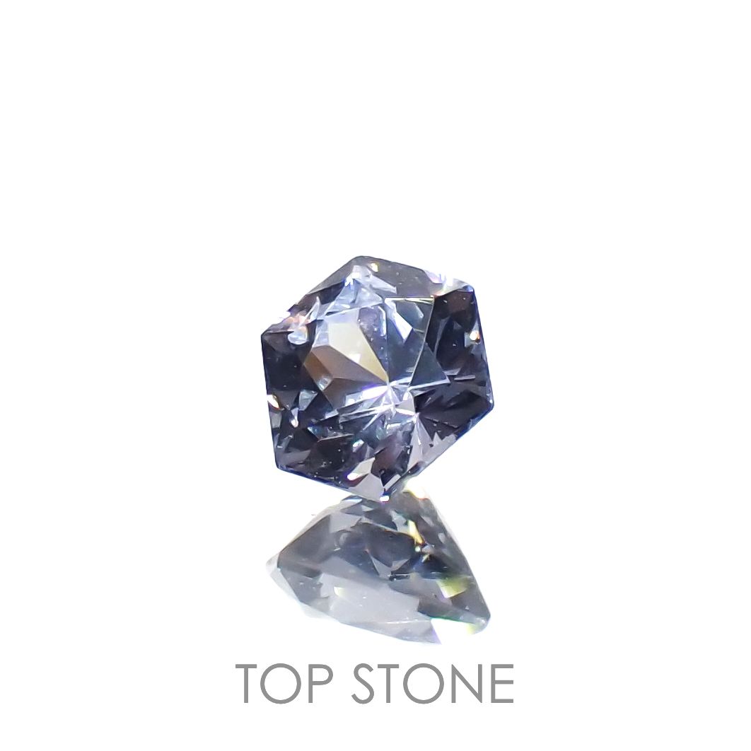◇ヘキサゴンカット◇バイオレットスピネル(宝石名スピネル)ビルマ/マダガスカル産 0.33ct 識別済[230220664]4x3.8mm前後