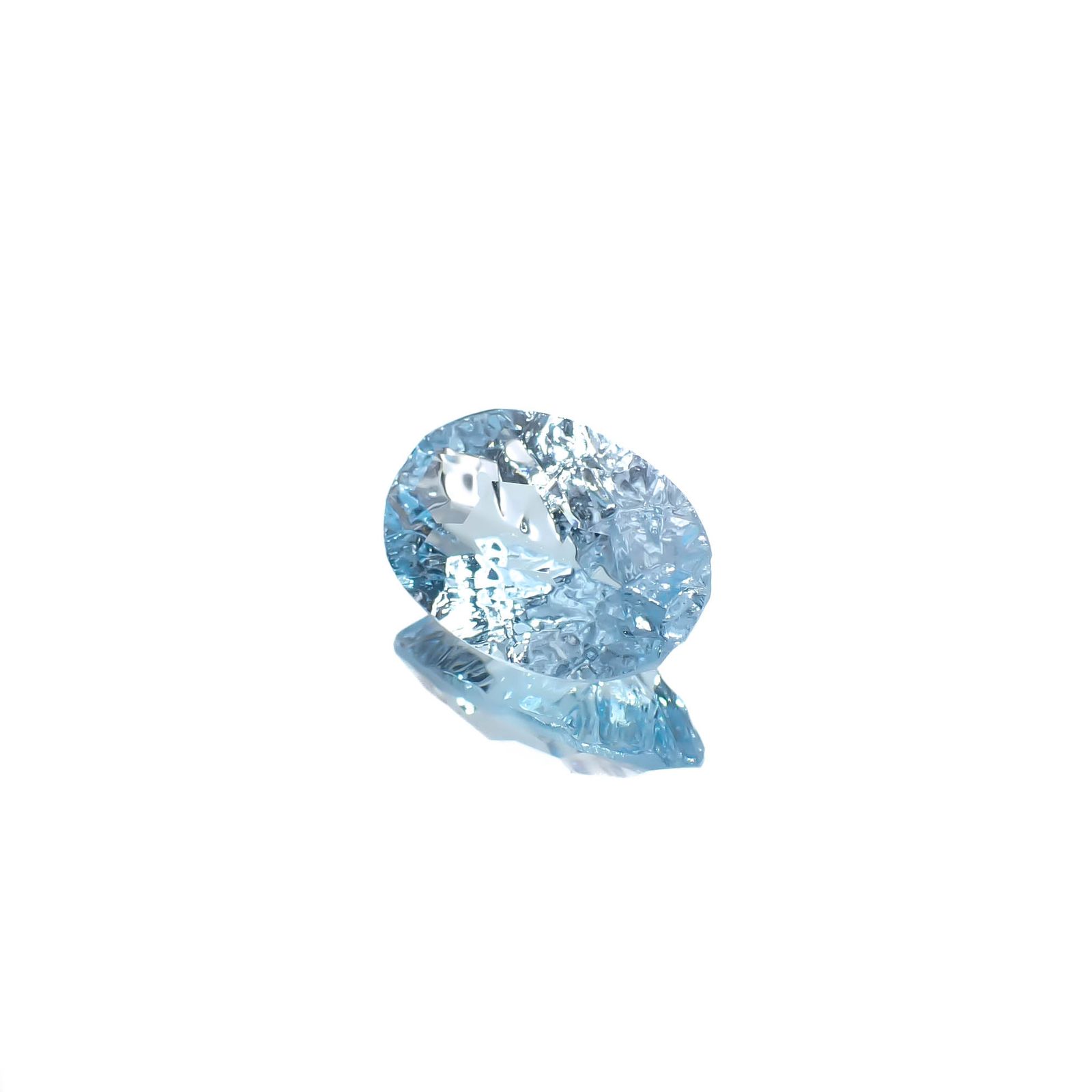 ◇カスタムカット◇ブルートパーズ ブラジル産 3.66ct [241029251]12x8mm前後