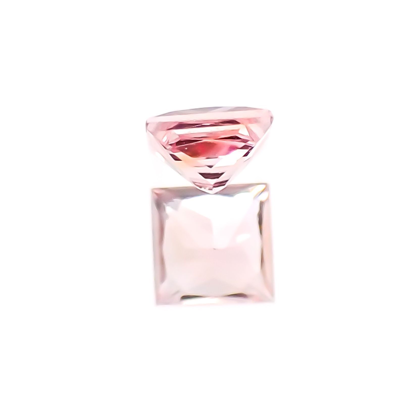 ◇プリンセスカット◇パパラチャサファイア ソーティング付き スリランカ産 ルース 0.104ct[20117824]2.5×2.5mm前後