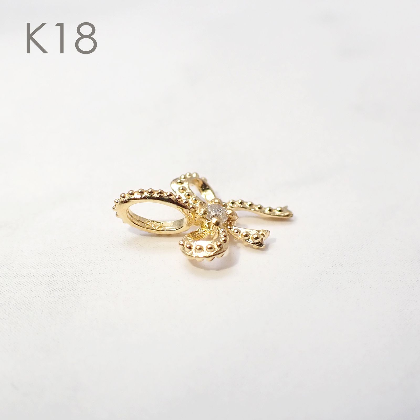 ◇K18/K10 Beata（ビィータ）◇リボン [ラッキーチャーム/ペンダントトップ※チェーン別売り]