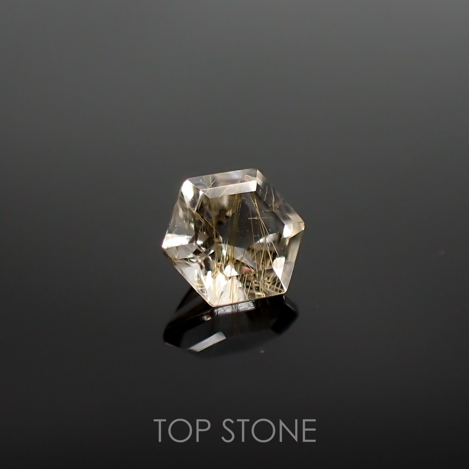 ◇ヘキサゴンカット◇ルチルクォーツSA ブラジル産 ルース 0.51ct[210611302]5×5mm前後