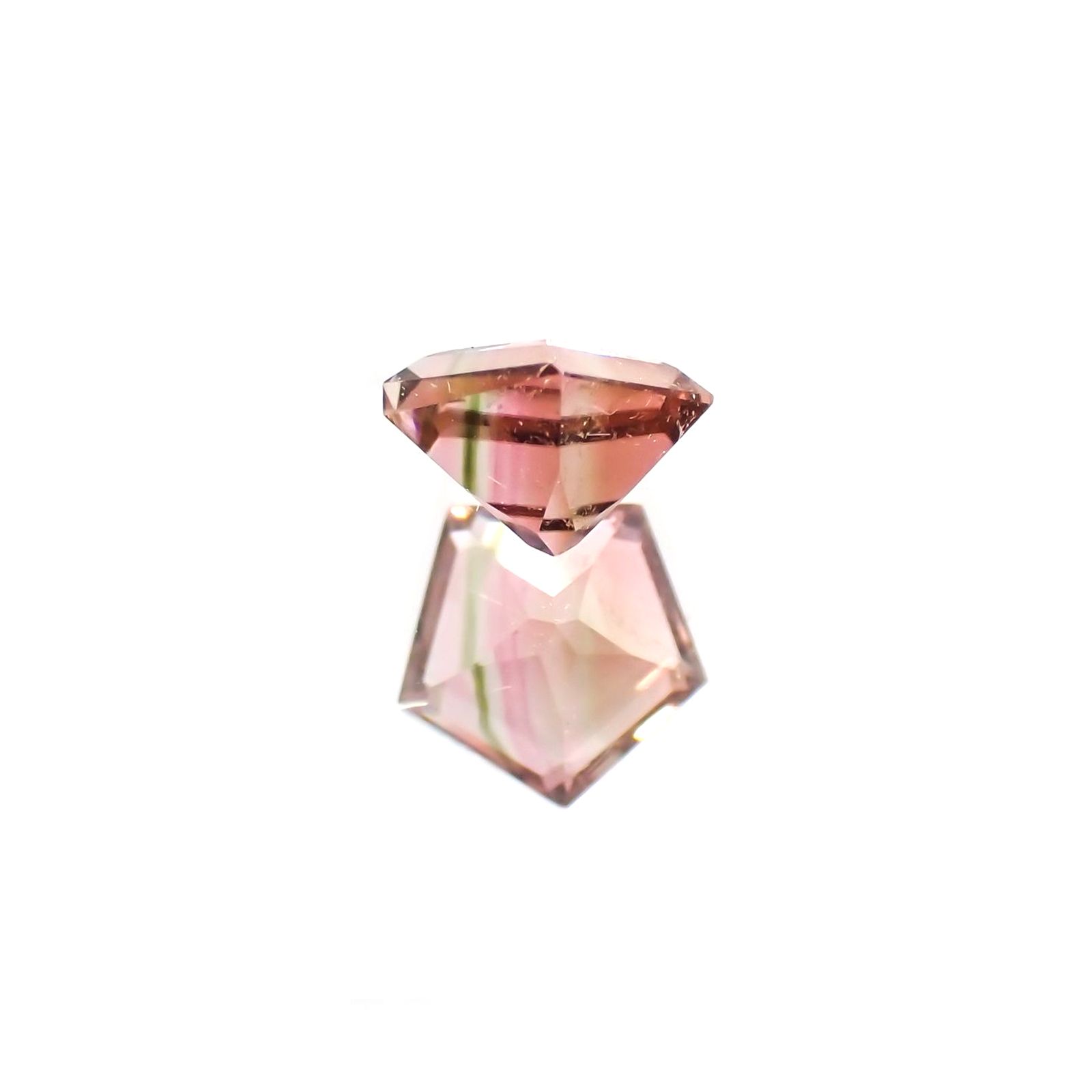 ◇ペンタゴンカット◇バイカラートルマリンSA(宝石名トルマリン) ブラジル/アフリカ産 0.49ct 識別済[21029146]5.2×5.2mm前後