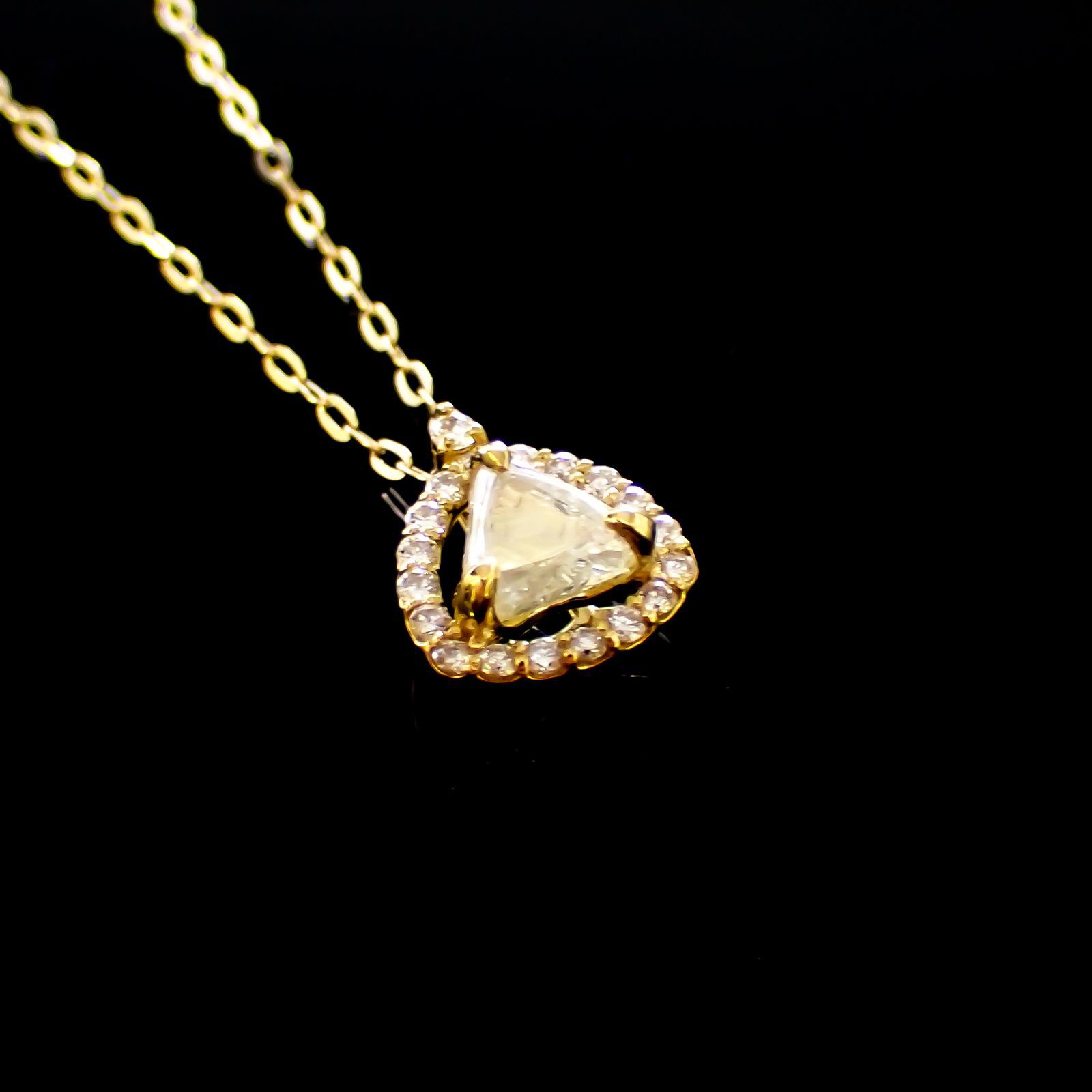 ◇La Clarte(ラ・クラルテ)◇K18マクルダイヤモンド ペンダント カナダ産 0.40ct[220115336]9.7x7.9mm前後