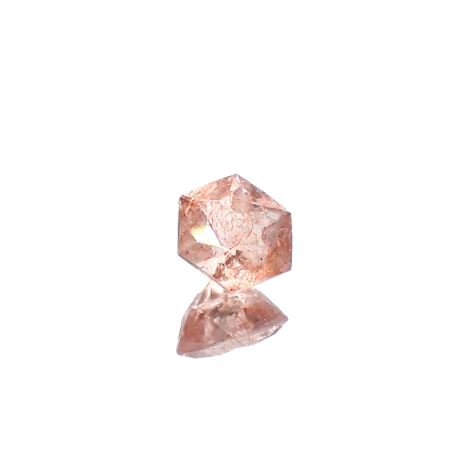 ◇ヘキサゴンカット◇ストロベリークォーツ カザフスタン産 0.77ct[240125488]5.7x5.6mm前後