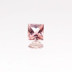◇プリンセスカット◇パパラチャサファイア スリランカ産 ルース 0.09ct ソーティング付き[20106948]2.49×2.43mm前後
