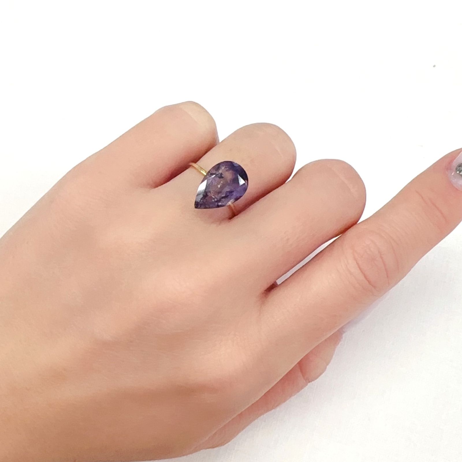 アメジストエレスチャル ナイジェリア産 4.02ct[231224660]14x9.2mm前後