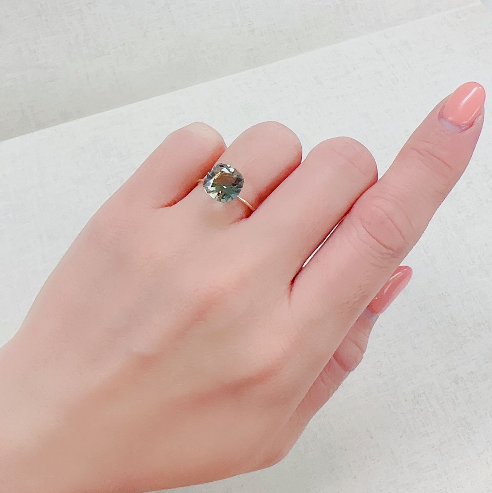 ◇カスタムカット◇バイカラーオレゴンサンストーン(宝石名ラブラドライト)アメリカ・オレゴン州産 2.83ct 識別済[230321115]9.1x9.1mm前後