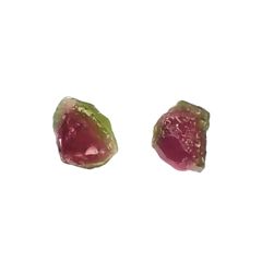 ウォーターメロントルマリン原石スライス 2個セット ブラジル産 1.49ct[220515693]6.8-7.4x6.0-6.1mm前後