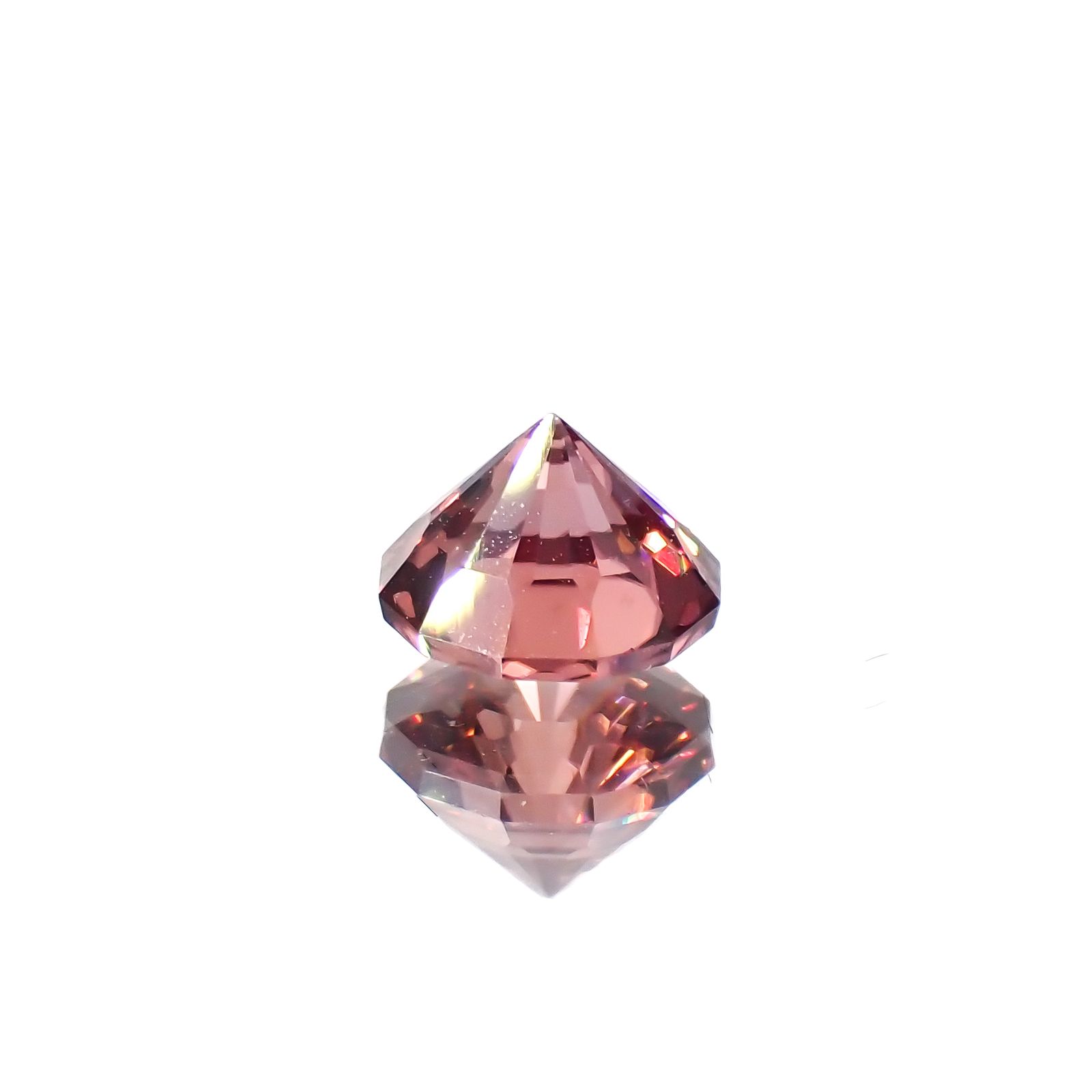 ◇カスタムカット◇ピンクジルコン スリランカ/カンボジア産 1.01ct[230421818]5.4x5.4mm前後