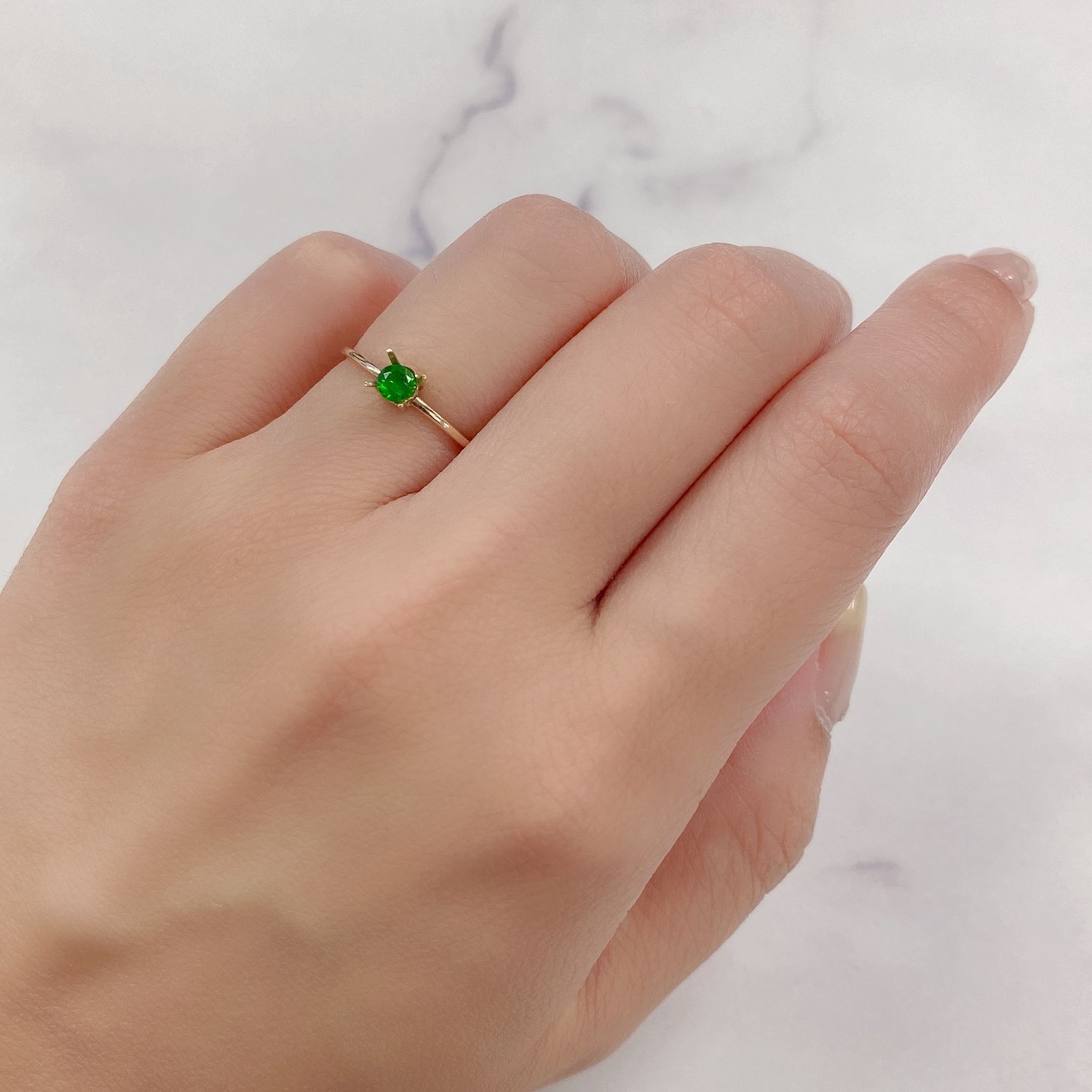 デマントイドガーネット(宝石名デマントイド・ガーネット) ロシア産 0.203ct ソ付(彩珠)[210711587]3.4×3.5mm前後