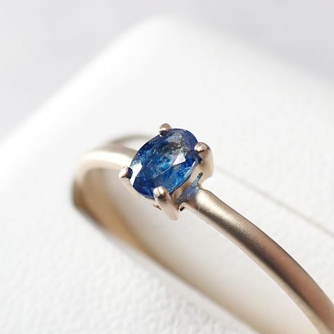 リング空枠：石留め▶ユークレース（お客様製作例）