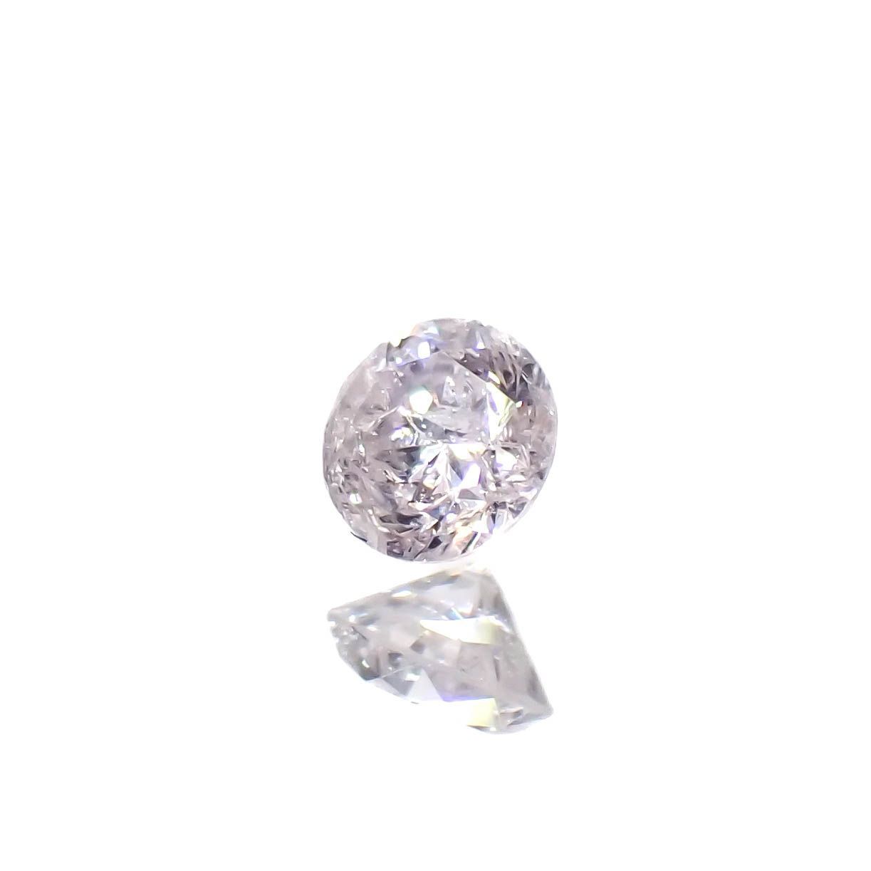 ピンクダイヤモンド(宝石名ダイアモンド I-3/VERY LIGHT PURPLE PINK) 0.065ct ソ付(CGL)[230120141]2.5x2.54mm前後