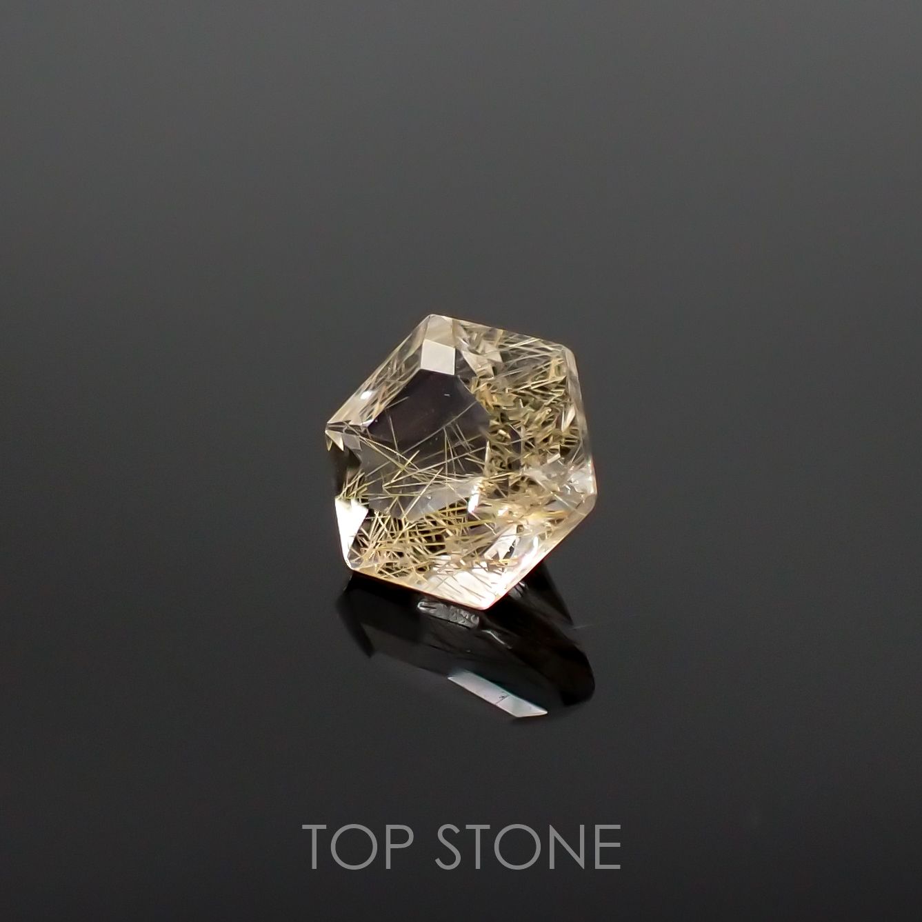 ◇ヘキサゴンカット◇ルチルクォーツSA ブラジル産 ルース 0.55ct[210611301]5.1×5.1mm前後