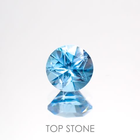 ◇特殊カット◇スイスブルートパーズ(宝石名ブルー・トパーズ) ブラジル産 1.09ct 識別済[211013013]6×6mm前後