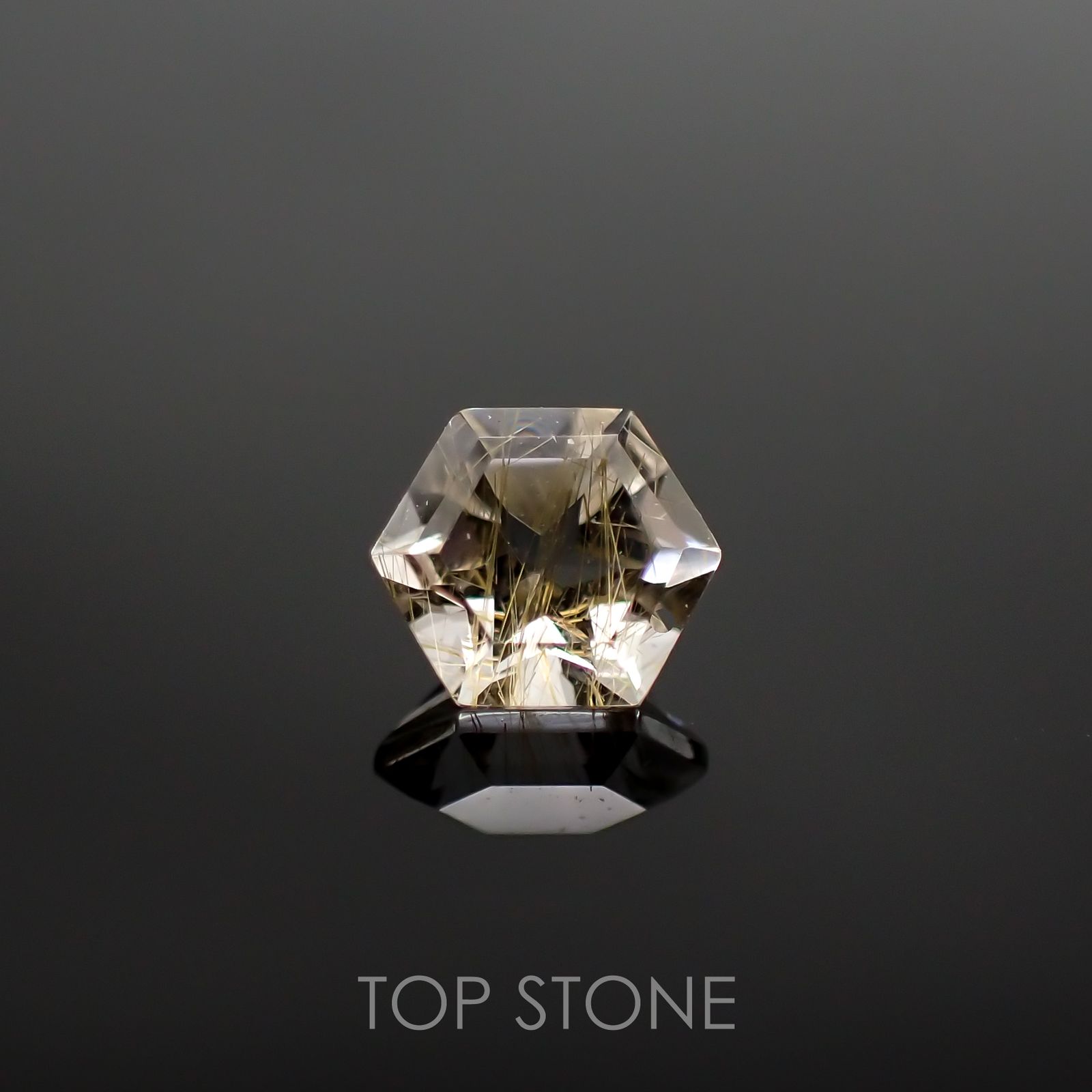 ◇ヘキサゴンカット◇ルチルクォーツSA ブラジル産 ルース 0.51ct[210611302]5×5mm前後