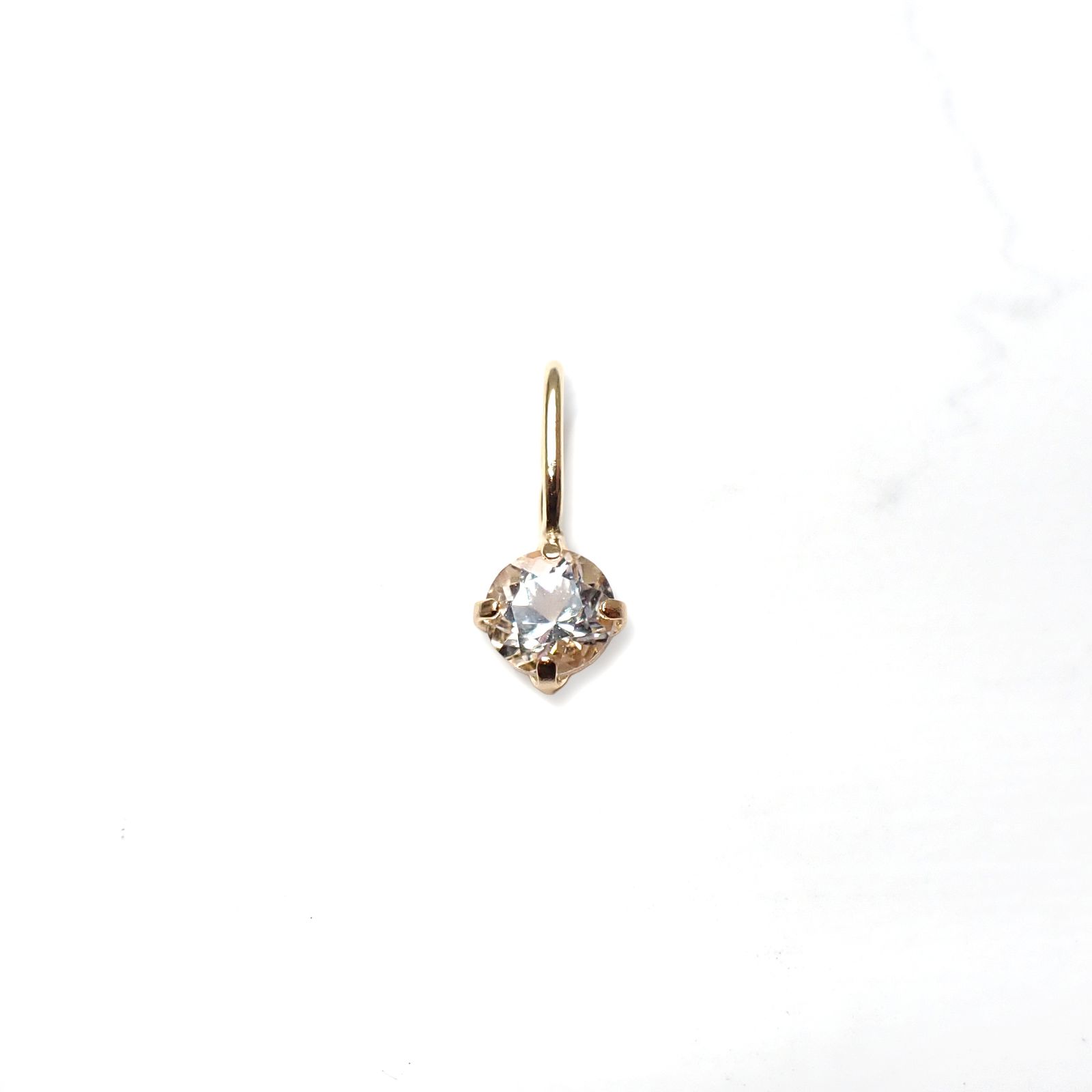 ◇K18 Petitデザイン限定品◇一粒石ジュエリー | ダンビュライト 3mm [チャーム/ペンダントトップ※チェーン別売り]