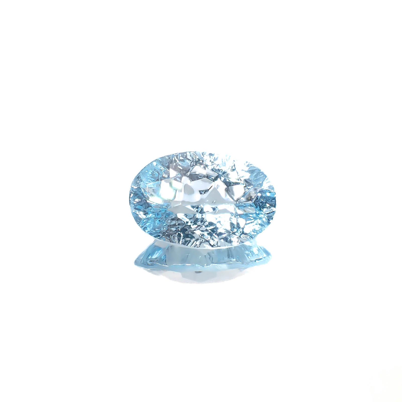 ◇カスタムカット◇ブルートパーズ ブラジル産 3.66ct [241029251]12x8mm前後
