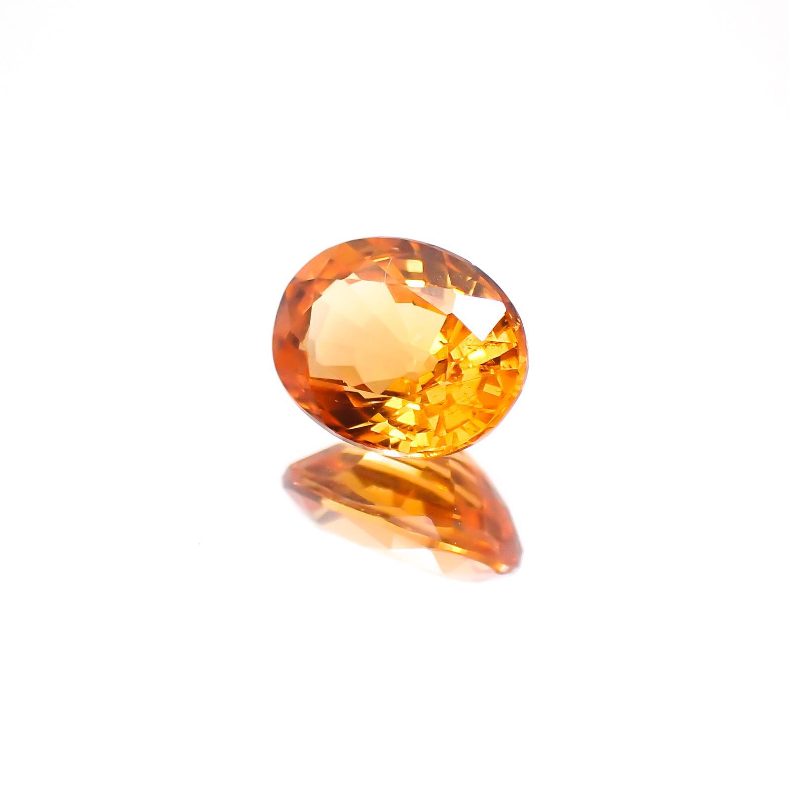 スペサルティンガーネット マンダリンオレンジカラー(宝石名スペサルティン・ガーネット)ナイジェリア産 1.28ct 識別済[231124192]7.1x5.4mm前後