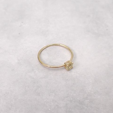 リング空枠：石留め▶シルキーイエローサファイア（お客様製作例）