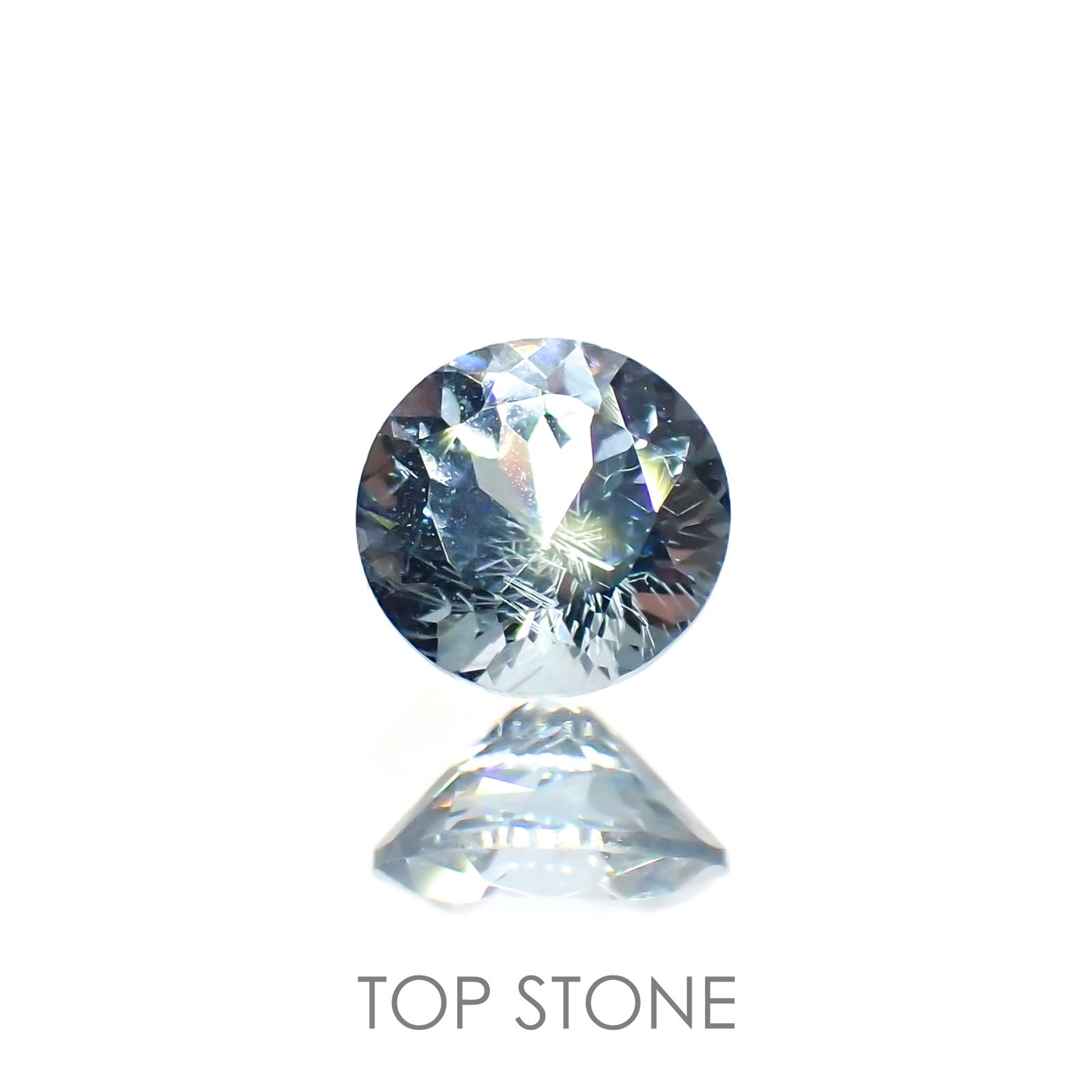 グレイッシュブルースピネル(宝石名スピネル) ビルマ産 0.38ct 識別済[211013472]4.5×4.5mm前後