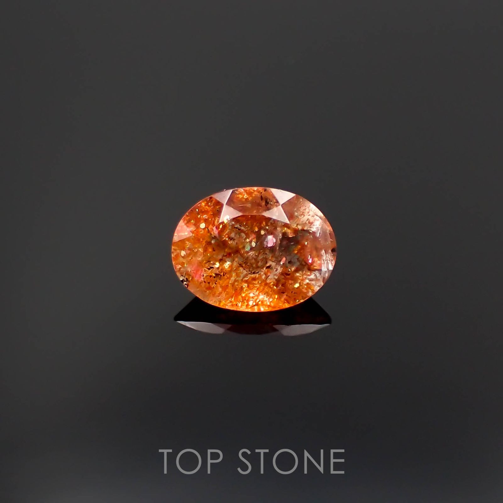 イリュージョンサンストーン(宝石名フェルドスパー)タンザニア産 1.42ct 識別済[230120116]9x6.9mm前後